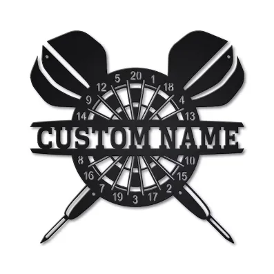 Custom Darts Monogram Metal Sign