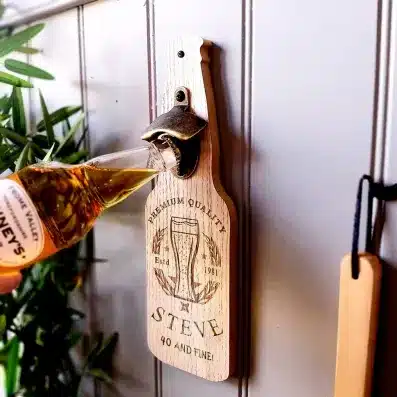 Personalised Wall Mounted Wooden Bottle Opener