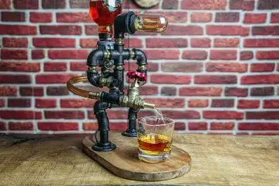 Steampunk Fireman Pipe Whiskey Dispenser
