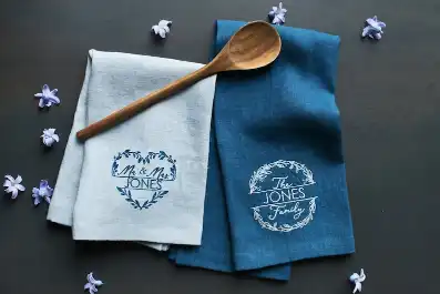 Linen Embroidery Tea Towel