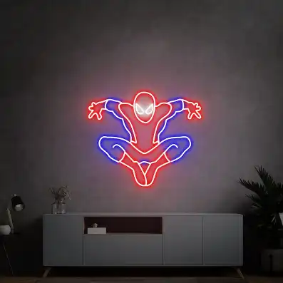 spiderman neon wall art